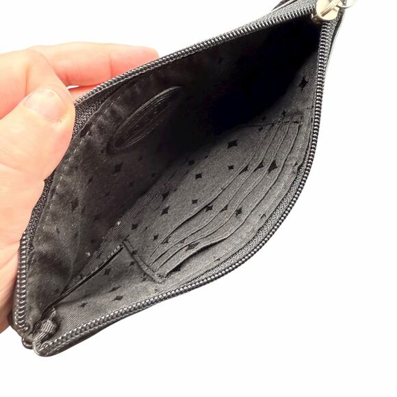 Fossil Editor Black Snake Print Wristlet Wallet Zip Pouch - Picture 3 of 6